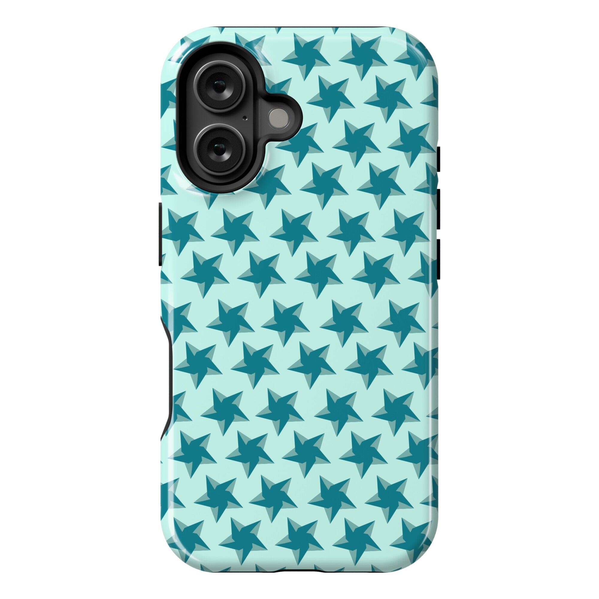 Teal Star Pattern Phone Case